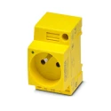 Phoenix Contact Plug Socket with Pin Connector Pattern Type E, DIN Rail Mount, Yellow, 250VAC, 16 A, Model 1068076