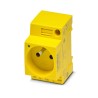 Phoenix Contact Plug Socket with Pin Connector Pattern Type E, DIN Rail Mount, Yellow, 250VAC, 16 A, Model 1068076