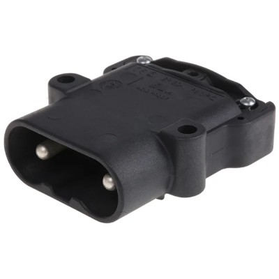 Anderson Power Products E80 Series 2 Way Male Battery Connector, Straight, Feed Through, 600V, 80A E80425-0009