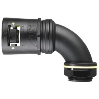 Adaptaflex Conduit Fitting, Nominal Size 16 mm, M16 Thread, Polyamide 66, Black, IP68 7TCA296170R0112 AT16/M16/C90/BLY