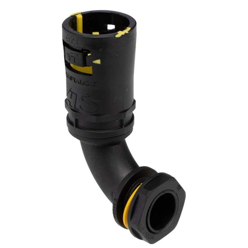 Adaptaflex Conduit Fitting Polyamide 66 Black M20 Thread, 21 mm Nominal Size, IP68 IP69K 7TCA296170R0256 AT21/M20/C90/BLY