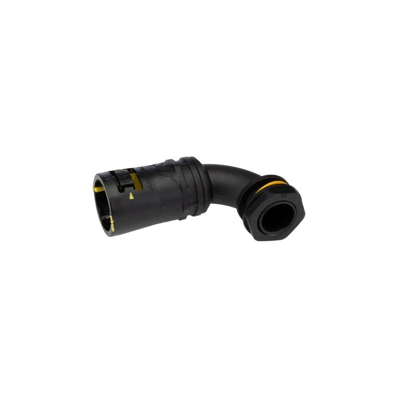Adaptaflex Conduit Fitting Polyamide 66 Black M20 Thread, 21 mm Nominal Size, IP68 IP69K 7TCA296170R0256 AT21/M20/C90/BLY