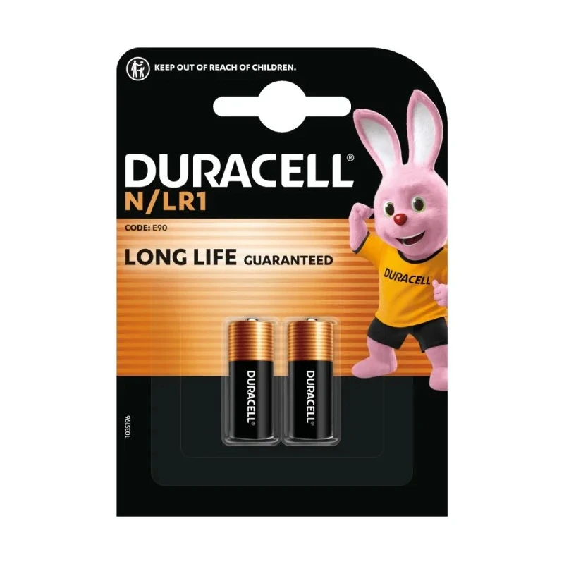 Duracell Alkaline 1.5 V LR1 Battery, 825 mAh, 12 mm x 30.2 mm 5000394203983