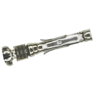 TE Connectivity Type III Series Female Crimp Terminal, 13A, 18-14 AWG Wire Size, Gold Plated Brass Contact 66598-2