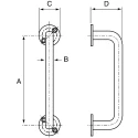 ROCA Stainless Steel Arch Shape Handle 48mm Height, 12mm Width, 138mm Length 348-7517