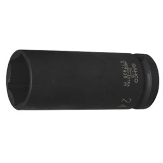 Bahco 31.75 mm 12.7 mm Drive Heavy-Duty Long Impact Socket, Hexagon, Black Finish, 78mm Length K7806Z-1.1/4