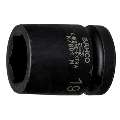 Bahco 1-1/16 in 1/2 in Drive Standard Impact Socket Alloy Steel Blackened Finish 38mm Length K7801Z-1.1/16