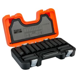 Bahco 14-Piece 1/2 in Standard Impact Socket Set DD/S14, Alloy Steel, Phosphate Finish, 375mm Overall Length