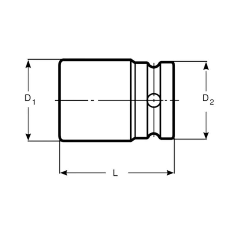 Bahco 24 mm Hexagon Impact Socket 19.05 mm Drive Square Type, Black Finish, 51 mm Length K8901M-24