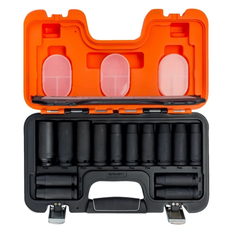 Bahco 14-Piece 1/2 in Standard Impact Socket Set DD/S14, Alloy Steel, Phosphate Finish, 375mm Overall Length