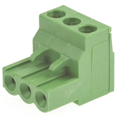TE Connectivity Buchanan Series Pluggable Terminal Block 3-Contact 5 mm Pitch 1 Row 300V AC Male Connector 15A 796640-3