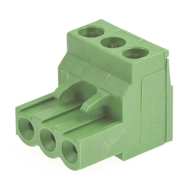 TE Connectivity Buchanan Series Pluggable Terminal Block 3-Contact 5 mm Pitch 1 Row 300V AC Male Connector 15A 796640-3