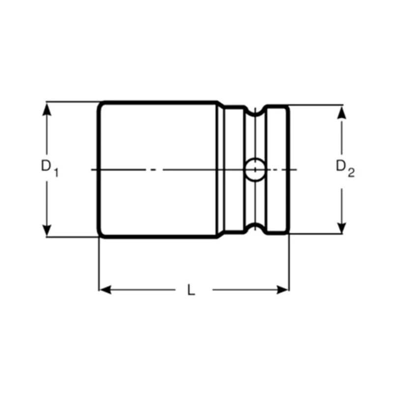 Bahco 46.04 mm Hexagon Drive Impact Socket, 19.05 mm Square Drive, 50mm Length K8901Z-1.13/16
