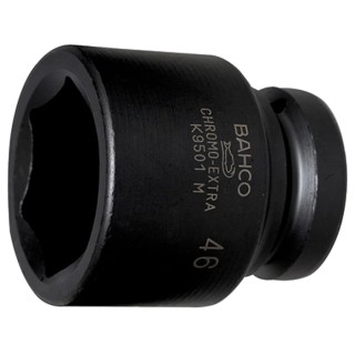 Bahco 22 mm 25.4 mm Drive Heavy-Duty Hexagon Impact Socket, Black Finish, 58mm Length K9501M-22