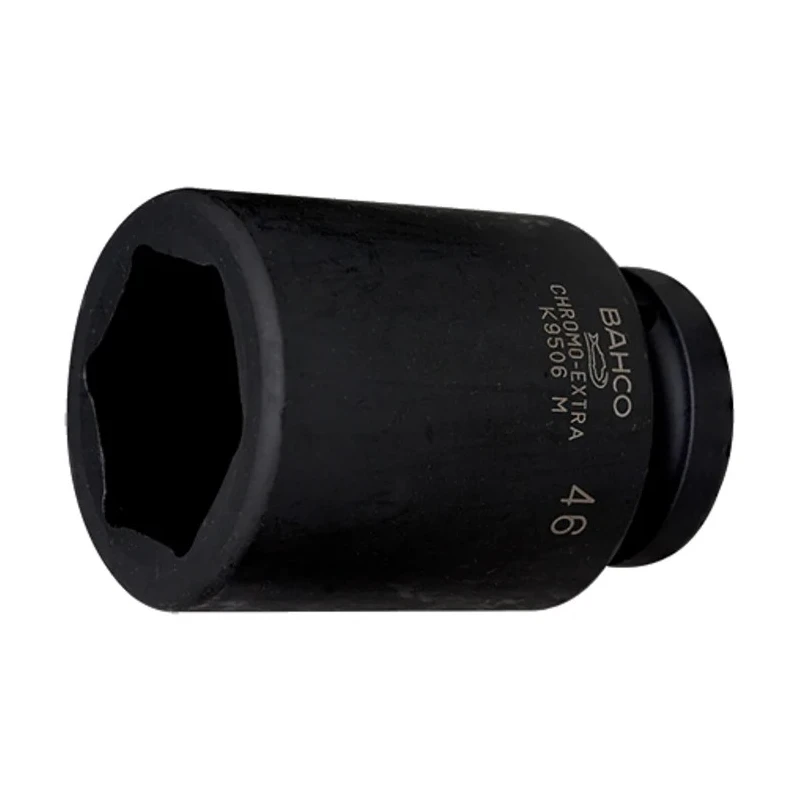 Bahco 60 mm 25.4 mm Drive Heavy-Duty Alloy Steel Impact Socket, Black Finish, 110mm Length K9506M-60