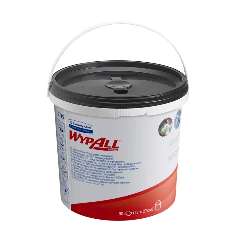 WYPALL Wet Cleaning Wipes Single-Ply Disposable Cleaning Cloths Green 27 cm x 27 cm, Bucket of 540 Sheets 7775