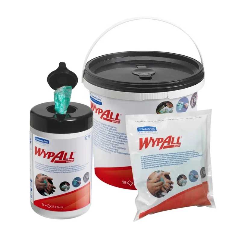 WYPALL Wet Cleaning Wipes Single-Ply Disposable Cleaning Cloths Green 27 cm x 27 cm, Bucket of 540 Sheets 7775