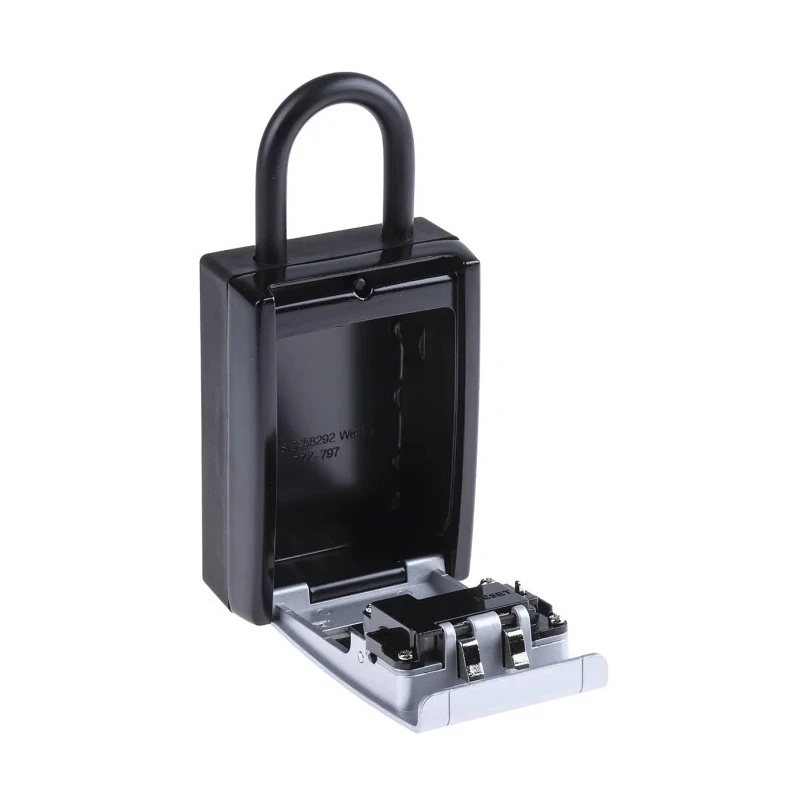 ABUS Key Lock Box Zinc Material Shackle Mount Black Silver 175mm Height 80mm Width 43mm Depth 797