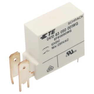 TE Connectivity PCB Power Relay, 12V DC Coil, 16A Switching Current, SPST, Silver Alloy Contacts, 41083 Series 8-1415536-7