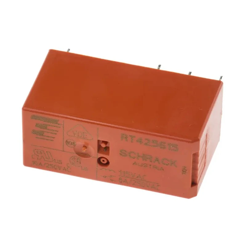 TE Connectivity PCB Power Relay, 115V AC Coil, 8A Switching Current, DPDT, Gold Plated Contacts, RT2 Series 9-1393243-2