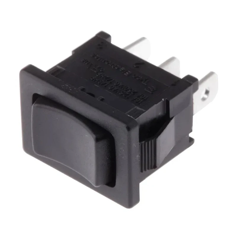 TE Connectivity SPDT On-Off-On Rocker Switch Panel with Black Rectangular Actuator, 16A, 28V dc, IP66 PRASD3-16F-BB000