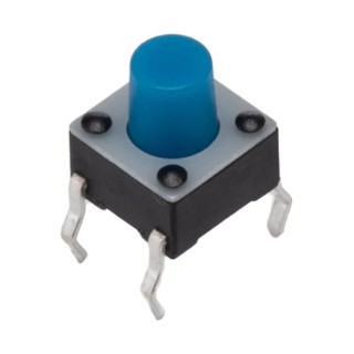 TE Connectivity Blue Tactile Switch Button 3.4 mm SPST 50mA 24 V dc Through Hole 1-1825910-0