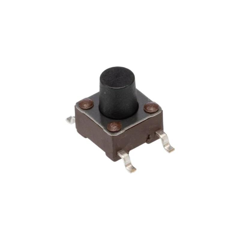 TE Connectivity Black Tactile Switch Button 3.4 mm SPST 50mA 24V dc Surface Mount FSM6JSMATR