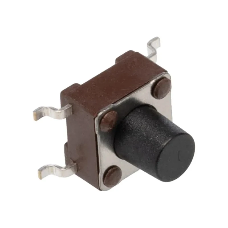 TE Connectivity Black Tactile Switch Button 3.4 mm SPST 50mA 24V dc Surface Mount FSM6JSMATR