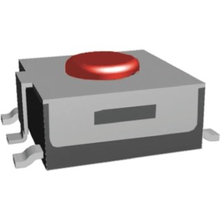 TE Connectivity Red Tactile Switch Button SPST 50mA 24 V dc Surface Mount 0.27mm FSM1LPA