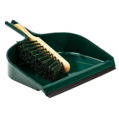 RS PRO Green Dustpan & Brush Set for Hygiene Cleaning with Plastic Bristles 790-6885