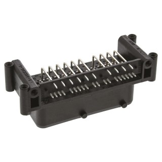TE Connectivity Junior Power Timer Series Right Angle Through Hole PCB Header 29 Contact 5 mm Pitch 3 Row 1-963221-1