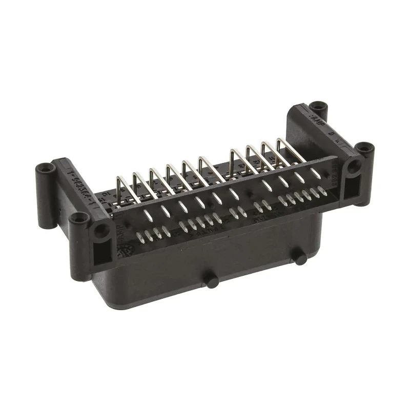 TE Connectivity Junior Power Timer Series Right Angle Through Hole PCB Header 29 Contacts 5 mm Pitch 3 Row 1-963221-1