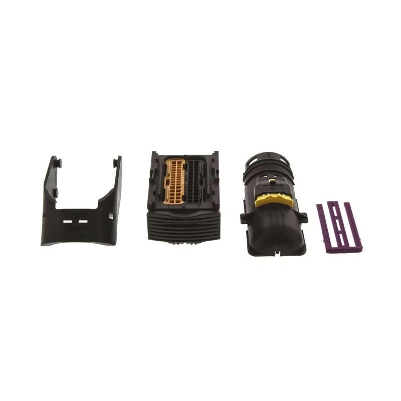 TE Connectivity Micro Quadlok System Automotive Connector Female Brown Black Cable 60 Way Crimp Termination 284742-1