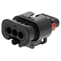 TE Connectivity MCON 1.2 Automotive Connector Female Black Cable 3 Way Crimp Termination 1488991-1