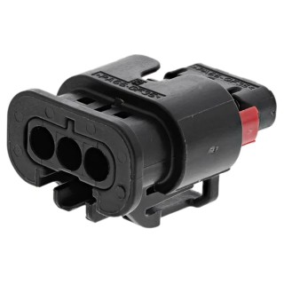 TE Connectivity MCON 1.2 Automotive Connector Female Black Cable 3 Way Crimp Termination 1488991-1