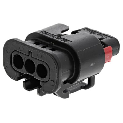 TE Connectivity MCON 1.2 Automotive Connector Female Black Cable 3 Way Crimp Termination 1488991-1