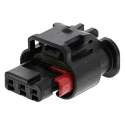 TE Connectivity MCON 1.2 Automotive Connector Female Black Cable 3 Way Crimp Termination 1488991-1