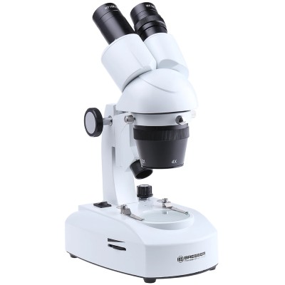Bresser Stereo Microscope, 20 to 80 X Magnification, Halogen Illuminated, Battery Operated, Model 58-03100