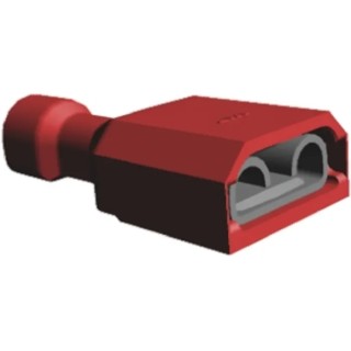 TE Connectivity Ultra-Fast .250 Red Insulated Female Spade Connector Crimp 6.35 x 0.81 mm Tab Size 22 AWG to 18 2-520183-4