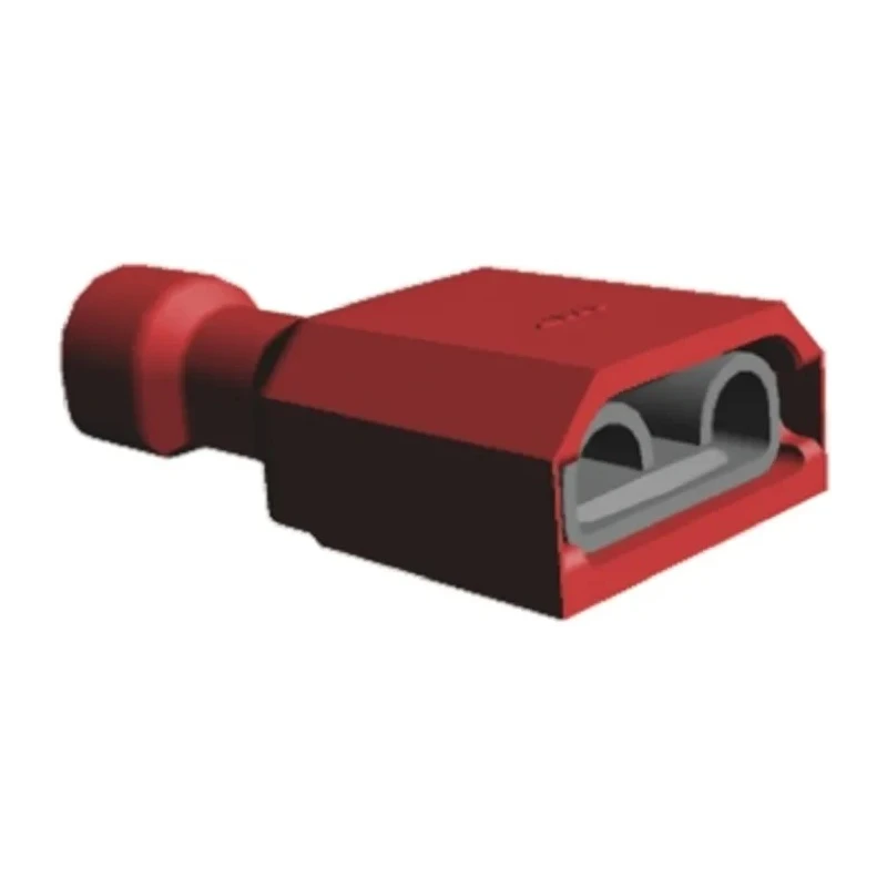 TE Connectivity Ultra-Fast .250 Red Insulated Female Spade Connector Crimp 6.35 x 0.81 mm Tab Size 22 AWG to 18 2-520183-4