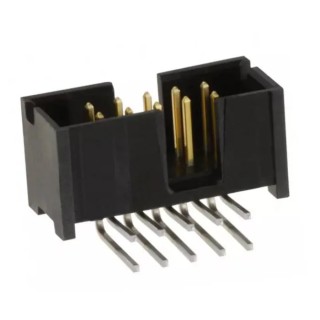 TE Connectivity AMPMODU MOD II Series Right Angle Through Hole Shrouded PCB Header 10 Contacts 2.54 mm Pitch 2 Row 103166-3