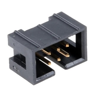 TE Connectivity AMP-LATCH Series Straight Through Hole PCB Header 6 Contact 2.54 mm Pitch 2 Row Shrouded 1761681-1