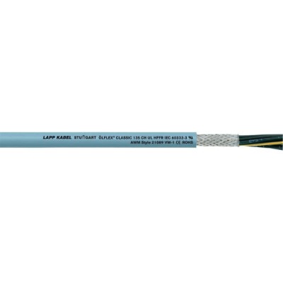 Lapp ÖLFLEX CLASSIC 135 CH Control Cable 3 Cores 20 AWG Screened Stranded Silver Grey Low Smoke Non-Halogen 50m 1123233