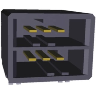 TE Connectivity Dynamic 3000 Series Right Angle Through Hole PCB Header 6 Contacts 3.81 mm Pitch 2 Row Shrouded 1-178137-2