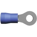 TE Connectivity PLASTI-GRIP Insulated Ring Terminal Blue M4 Stud Size 16 AWG to 14 AWG 2.6 mm² 22.12mm Overall 2-34160-1