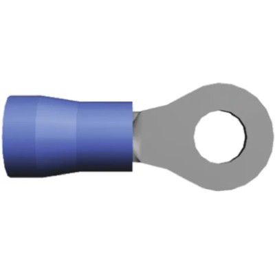 TE Connectivity PLASTI-GRIP Insulated Ring Terminal Blue M4 Stud Size 16 AWG to 14 AWG 2.6 mm² 22.12mm Overall 2-34160-1