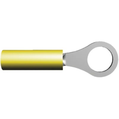 TE Connectivity PIDG Insulated Ring Terminal M3.5 Stud Size, 26 AWG - 22 AWG Wire Size, Yellow 321019
