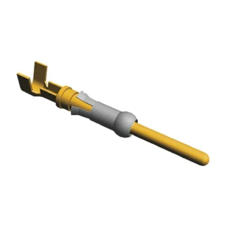 TE Connectivity Type III Series Male Crimp Terminal, 24 AWG Min Crimp, 20 AWG Max, Brass Contact with Gold Plating 66566-4