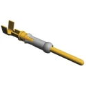TE Connectivity Type III Series Male Crimp Terminal 24 AWG Min Crimp, 20 AWG Max, Gold Plated Brass Contact 66566-4