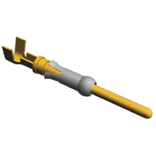 TE Connectivity Type III Series Male Crimp Terminal 24 AWG Min Crimp, 20 AWG Max, Gold Plated Brass Contact 66566-4